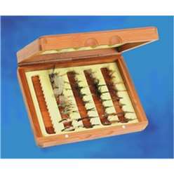 Turrall Presentation Classic Bamboo Fly Box Fly Selections - Caddis/Sedges